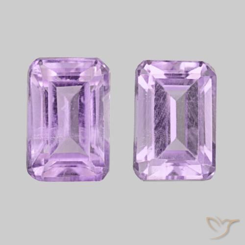 Gemas de Amatista Violeta rosado natural de 1.22 ct, corte esmeralda, VS