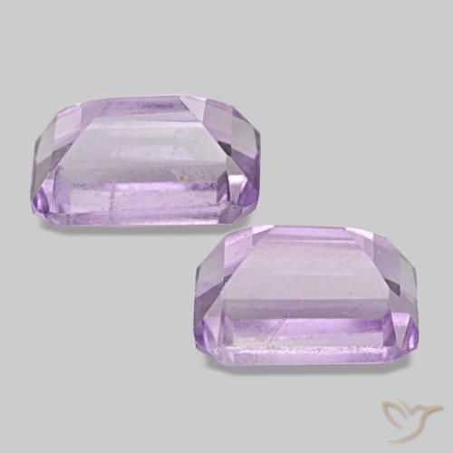 Gemas de Amatista Violeta rosado natural de 1.22 ct, corte esmeralda, VS