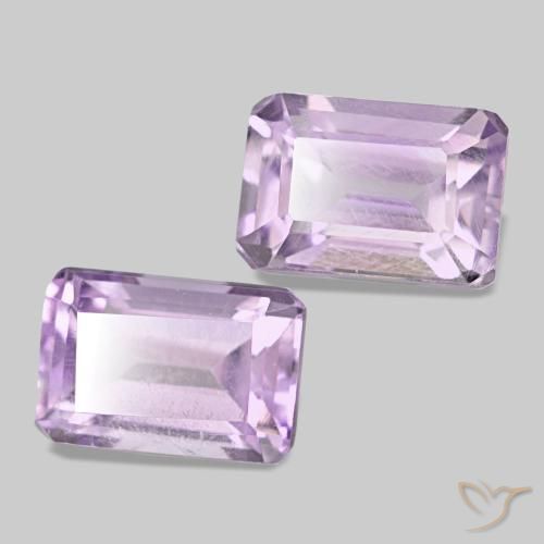 Gemas de Amatista Violeta medio natural de 1.30 ct, corte esmeralda, VS