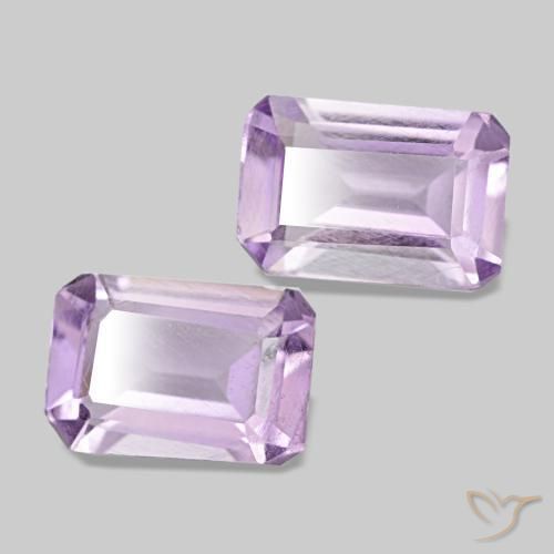 Gemas de amatista violeta rosado claro natural de 0,92 ct, corte esmeralda, VS
