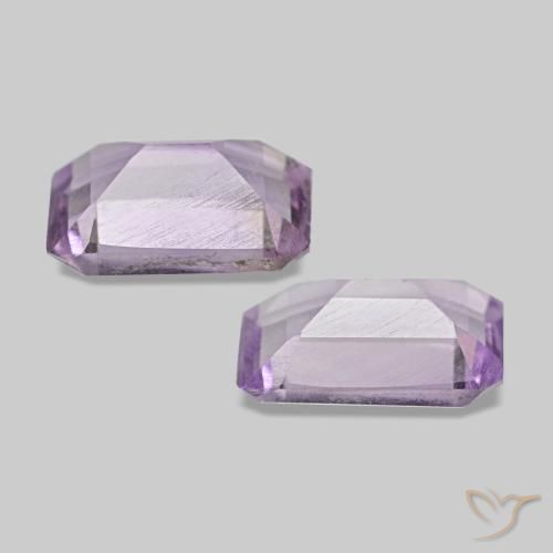 Gemas de amatista violeta rosado claro natural de 0,92 ct, corte esmeralda, VS