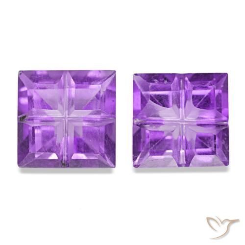 Amatista Violeta vívido natural de 1.12 ct, Cuadrado, VS
