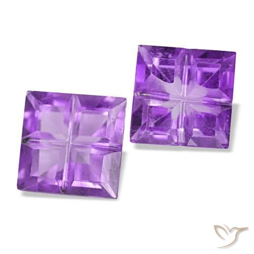 Amatista Violeta vívido natural de 1.12 ct, Cuadrado, VS
