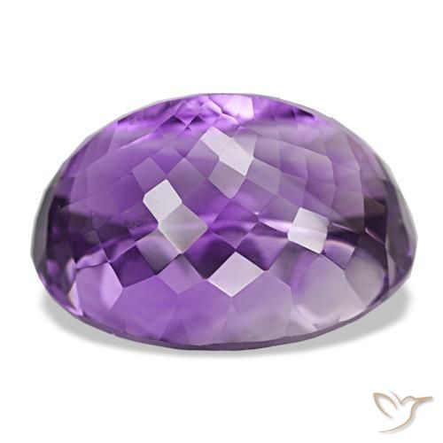 Amatista Rosado-violeta medio natural de 38.99 ct, Corte Óvalo, VVS-VS