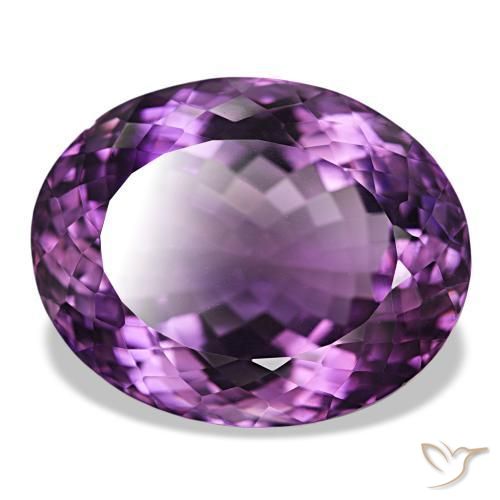 Amatista violeta natural de 49,10 ct, corte óvalo, IF