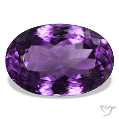 Amatista Violeta oscuro natural de 29.74 ct, Corte Óvalo, VVS-VS