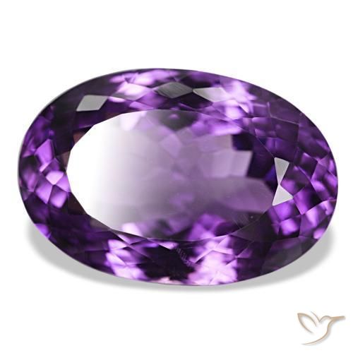 Amatista Violeta oscuro natural de 29.74 ct, Corte Óvalo, VVS-VS