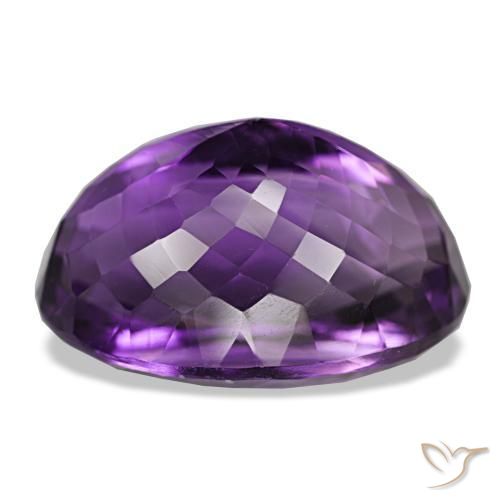 Amatista Violeta oscuro natural de 29.74 ct, Corte Óvalo, VVS-VS