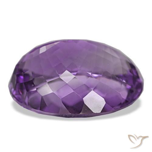 Amatista Violeta medio natural de 34.64 ct, Corte Óvalo, VVS-VS