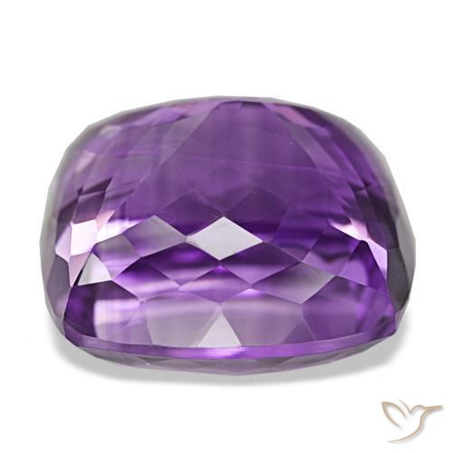 Amatista Violeta medio natural de 38.32 ct, Corte Cojín, VVS-VS