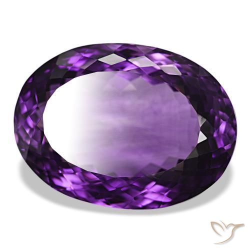 Amatista Violeta rojizo natural de 50.90 ct, Corte Óvalo, IF