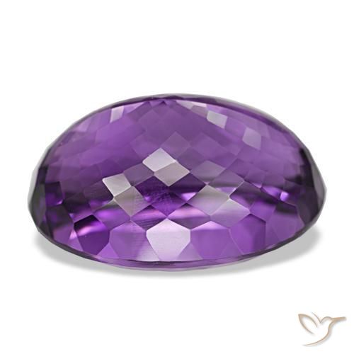 Amatista Violeta rojizo natural de 50.90 ct, Corte Óvalo, IF