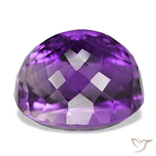 Amatista Violeta medio natural de 31.10 ct, Corte Óvalo, VVS-VS