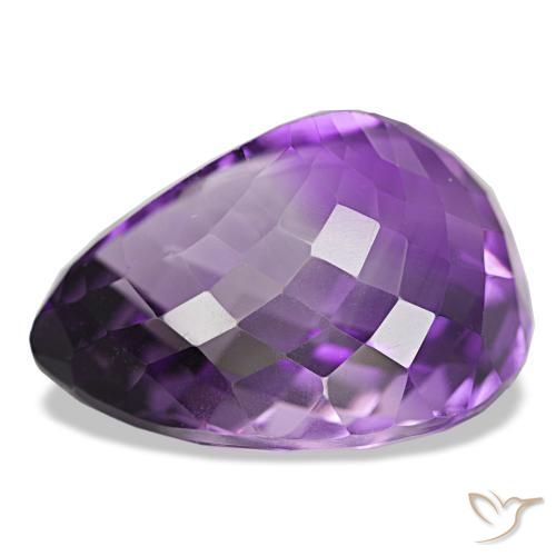 Amatista Violeta medio natural de 39.01 ct, En forma de pera, VVS-VS