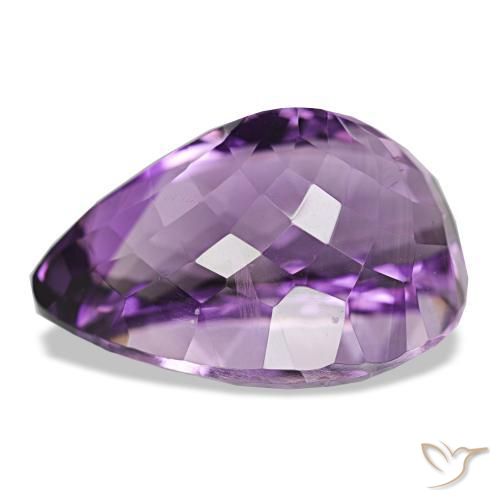 Amatista Violeta medio natural de 34.18 ct, En forma de pera, VVS