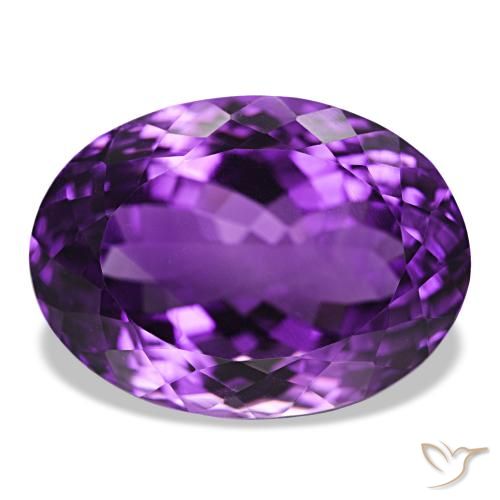 Amatista Violeta vívido natural de 36.78 ct, Corte Óvalo, VVS