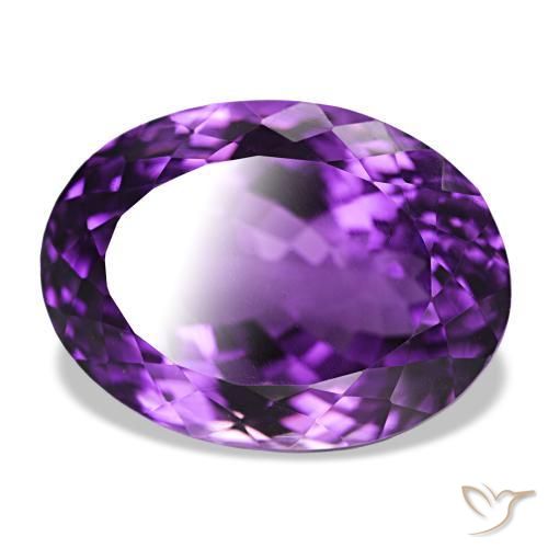 Amatista Violeta vívido natural de 36.78 ct, Corte Óvalo, VVS