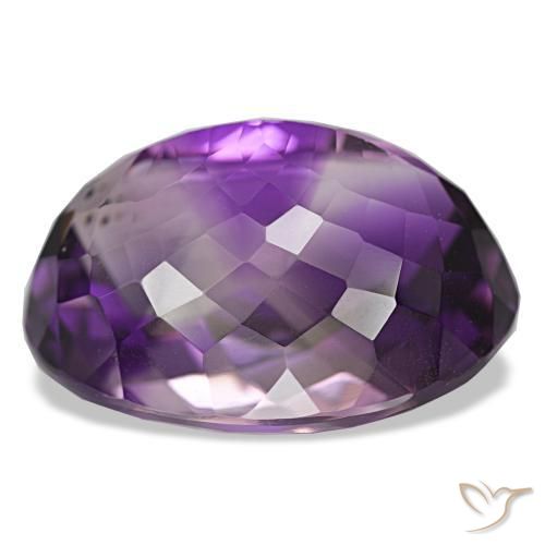 Amatista Violeta oscuro natural de 34.20 ct, Corte Óvalo, VVS-VS