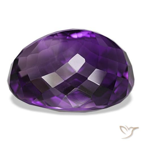 Amatista Violeta medio natural de 32.51 ct, Corte Óvalo, IF