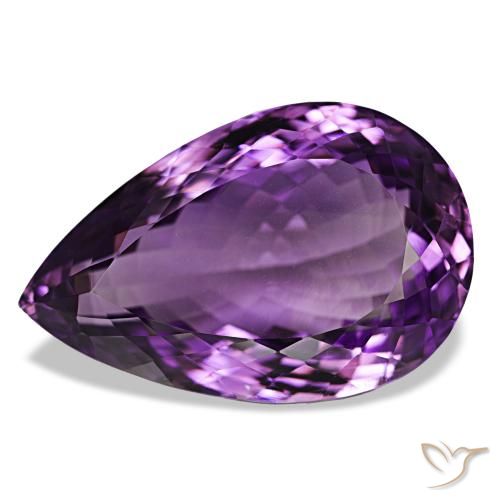 Amatista Violeta púrpura natural de 47.41 ct, En forma de pera, VVS