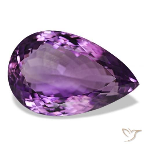 Amatista Violeta púrpura natural de 47.41 ct, En forma de pera, VVS
