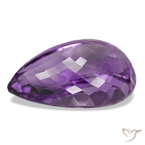 Amatista Violeta púrpura natural de 47.41 ct, En forma de pera, VVS