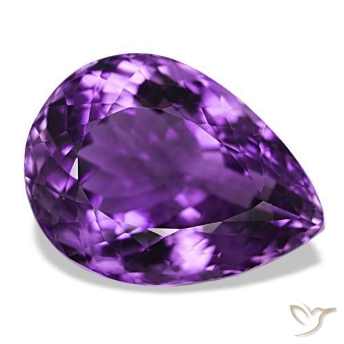 Amatista Violeta medio natural de 30.80 ct, En forma de pera, VVS