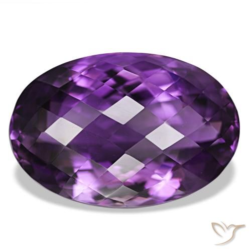 Amatista Violeta medio natural de 39.27 ct, Corte Óvalo, VVS-VS