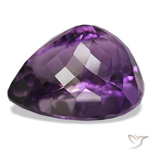 Amatista Medium Dark-Violet natural de 32.61 ct, En forma de pera, VVS
