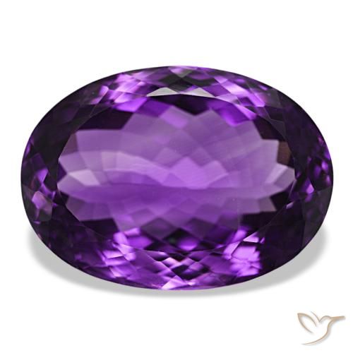 Amatista Violeta oscuro natural de 34.51 ct, Corte Óvalo, VVS