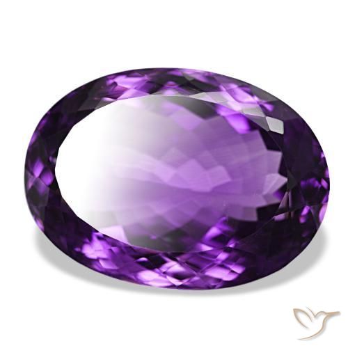 Amatista Violeta oscuro natural de 34.51 ct, Corte Óvalo, VVS