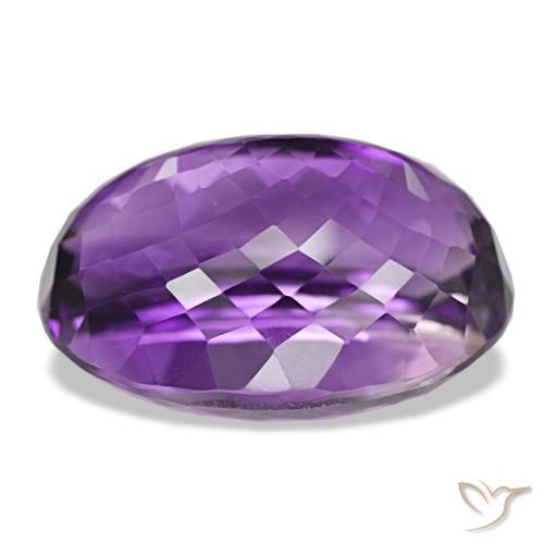 Amatista Violeta oscuro natural de 34.51 ct, Corte Óvalo, VVS