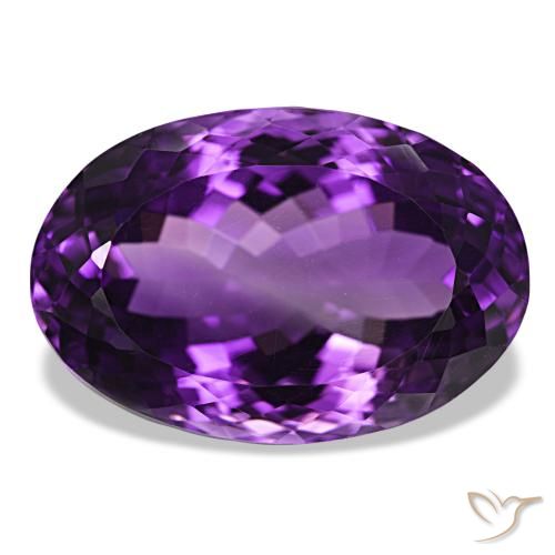 Amatista Medium Dark-Violet natural de 31.06 ct, Corte Óvalo, VVS-VS