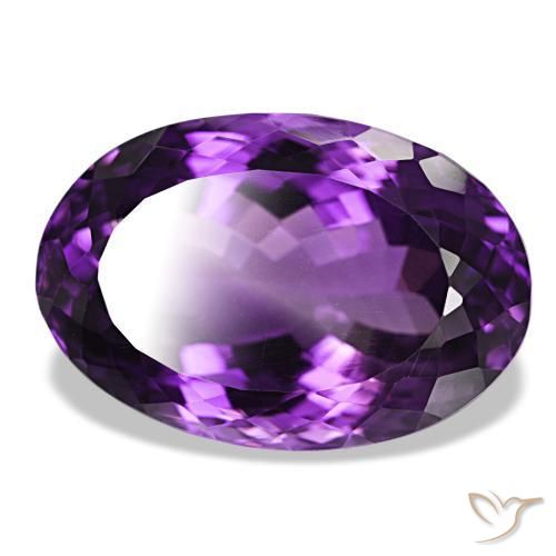 Amatista Medium Dark-Violet natural de 31.06 ct, Corte Óvalo, VVS-VS