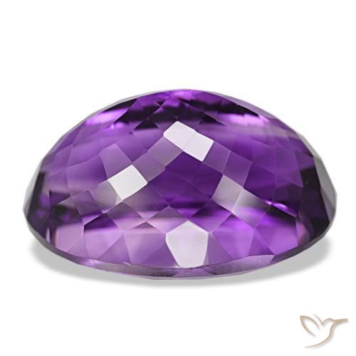 Amatista Medium Dark-Violet natural de 31.06 ct, Corte Óvalo, VVS-VS