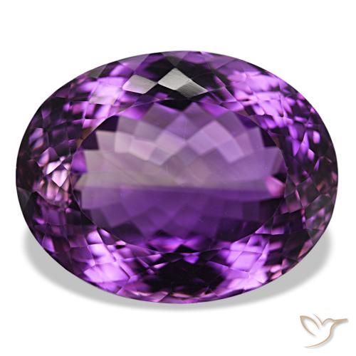 Amatista Violeta medio natural de 45.25 ct, Corte Óvalo, IF