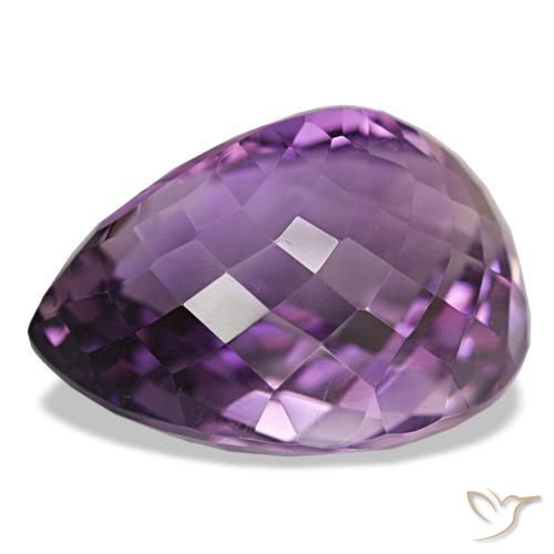 Amatista Violeta púrpura intenso natural de 34.04 ct, En forma de pera, VVS