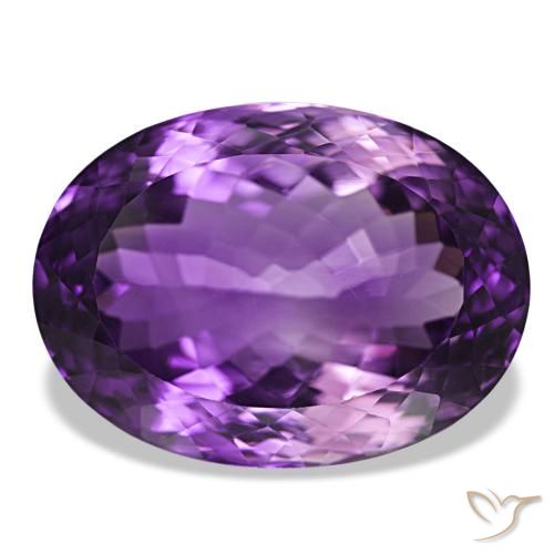 Amatista Violeta vívido natural de 39.87 ct, Corte Óvalo, VVS-VS