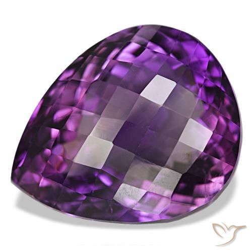 Amatista Violeta medio natural de 44.74 ct, En forma de pera, VVS