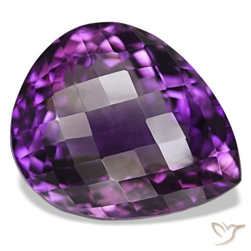Amatista Violeta medio natural de 44.74 ct, En forma de pera, VVS