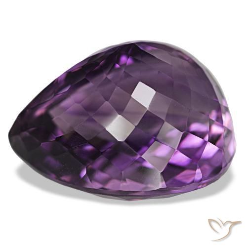 Amatista Violeta medio natural de 44.74 ct, En forma de pera, VVS
