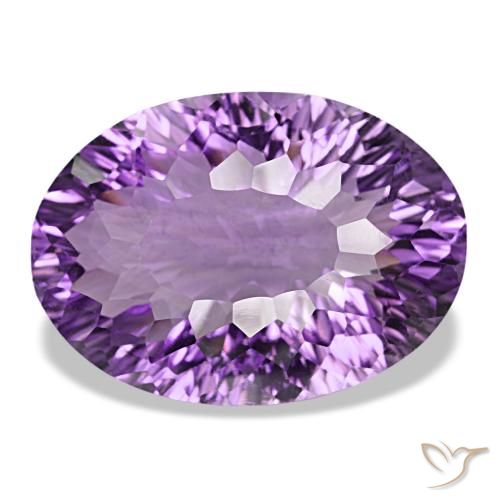 Amatista Violeta rosáceo oscuro natural de 29.67 ct, Corte Óvalo, VS