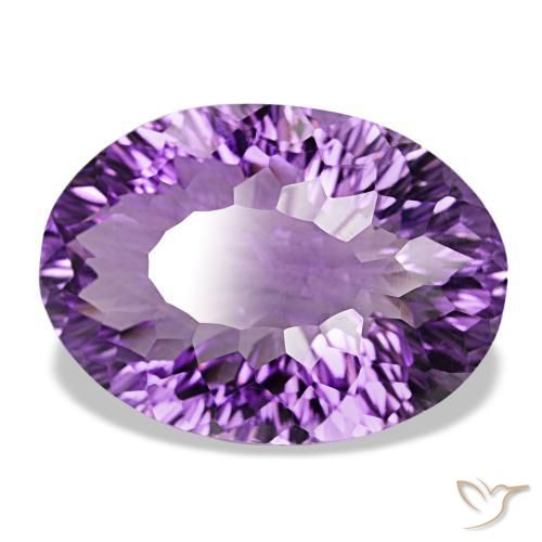 Amatista Violeta rosáceo oscuro natural de 29.67 ct, Corte Óvalo, VS