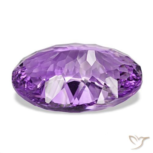 Amatista Violeta rosáceo oscuro natural de 29.67 ct, Corte Óvalo, VS