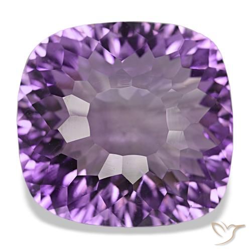 Amatista violeta púrpura intenso natural de 29,07 ct, corte cojín, VVS