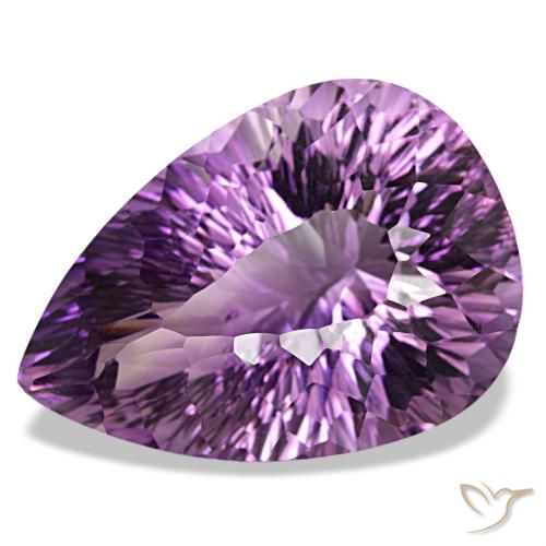 Amatista Violeta medio natural de 63,67 ct, En forma de pera, VS