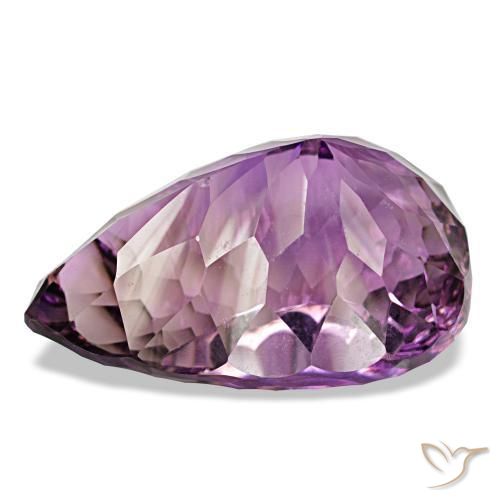 Amatista Violeta medio natural de 63,67 ct, En forma de pera, VS