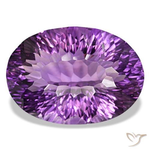 Amatista violeta púrpura natural de 81,61 ct, corte óvalo, VVS