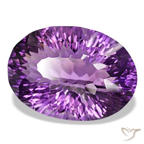 Amatista violeta púrpura natural de 81,61 ct, corte óvalo, VVS