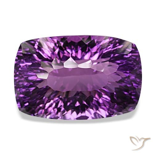 Amatista violeta natural de 53,04 ct, corte cojín, VVS